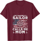 Women's My Favorite Sailor Calls Me Mom - Proud Mom of a Sailor V-Neck T-Shirt - T-Shirt | Maroon