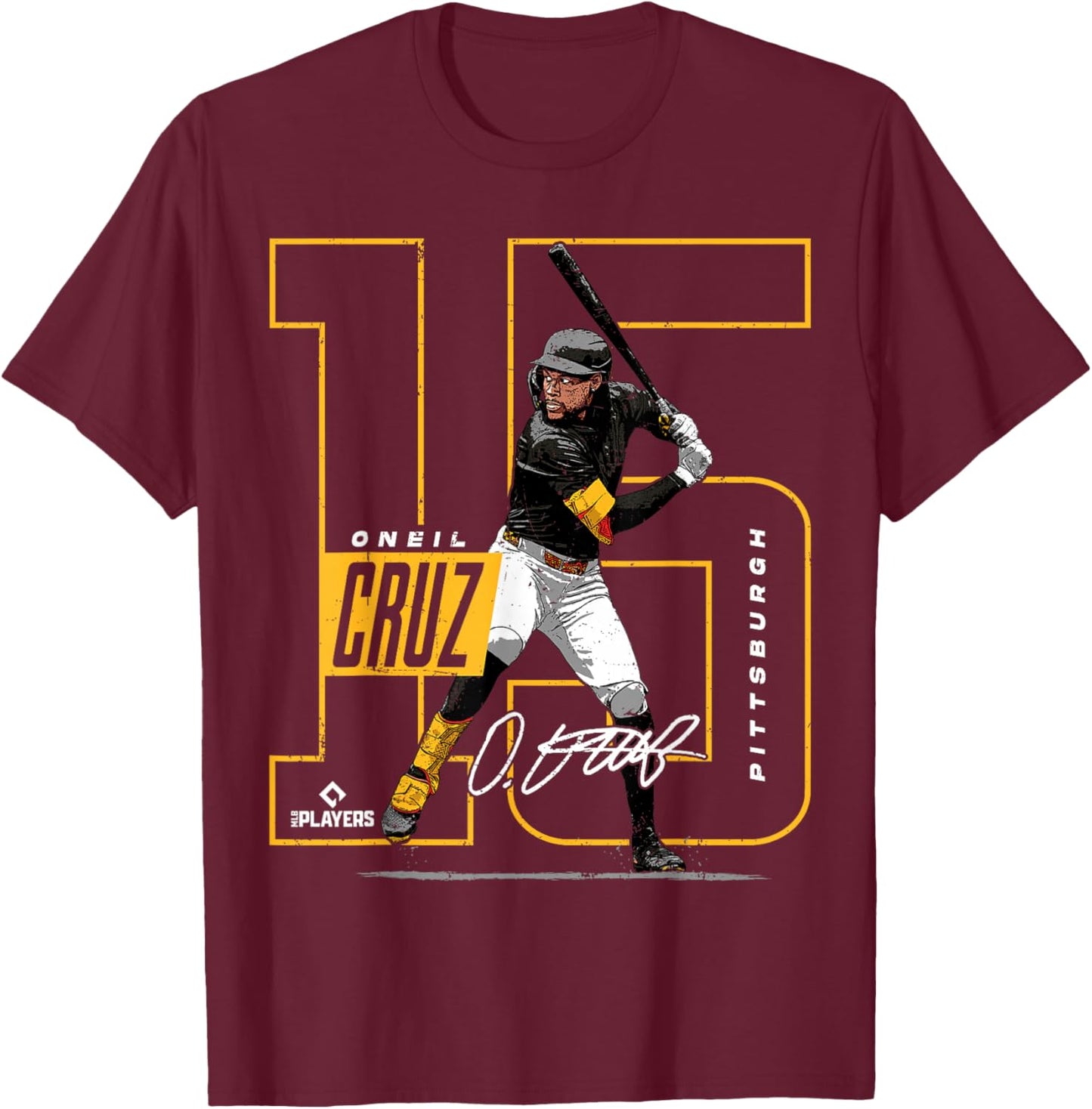 Oneil Cruz | Pittsburgh MLB Baseball Players | MLBOCR202M T-Shirt - T-Shirt | Maroon