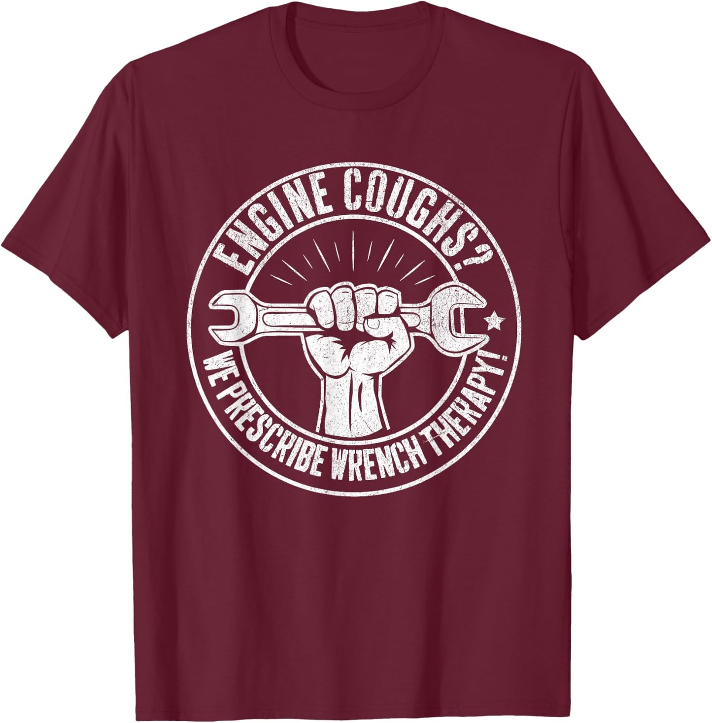 Funny Mechanic Car Builder Auto Repair Garage Wrench T-Shirt - T-Shirt | Maroon