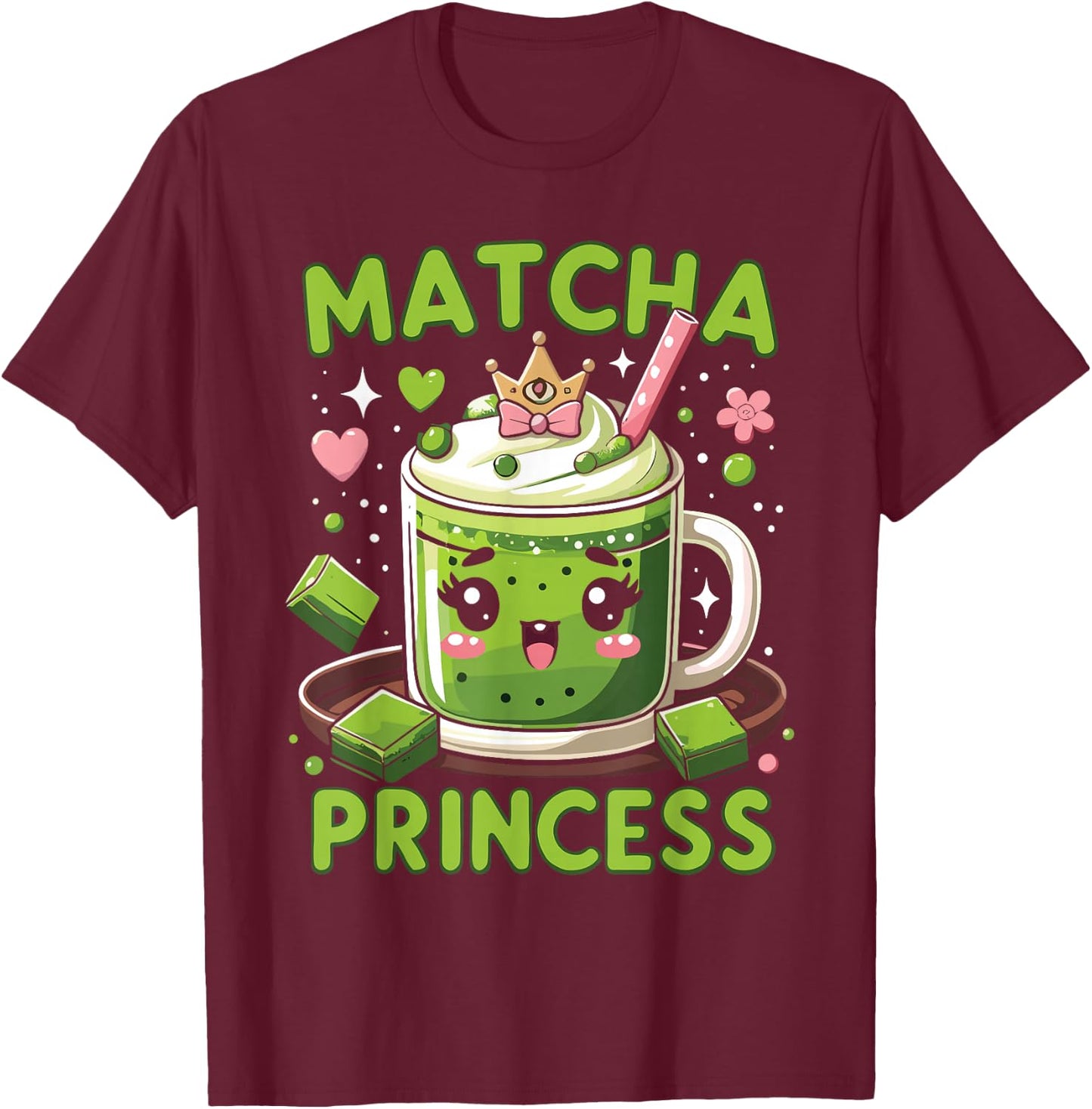 Green Tea Matcha Princess Matcha Lover Japanese Tea T-Shirt - T-Shirt | Maroon