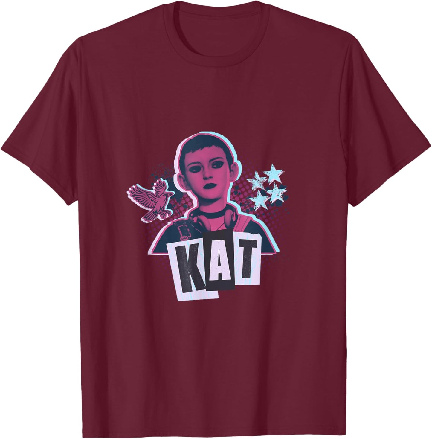 Kat Mikaelsen Short Hair 90s Grunge Lost Records Bloom Rage T-Shirt - T-Shirt | Maroon