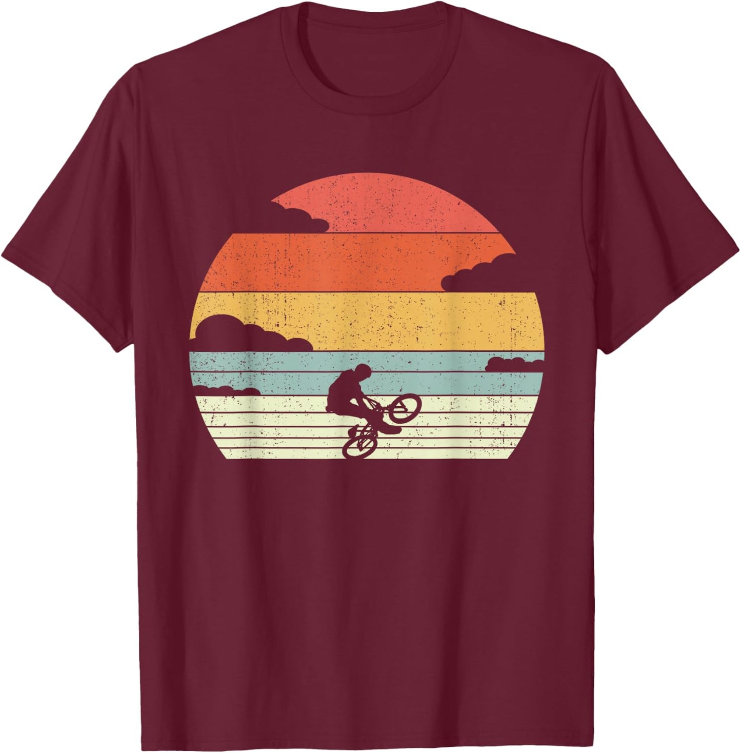 Retro BMX Riding - Vintage Oldschool BMX T-Shirt - T-Shirt | Maroon