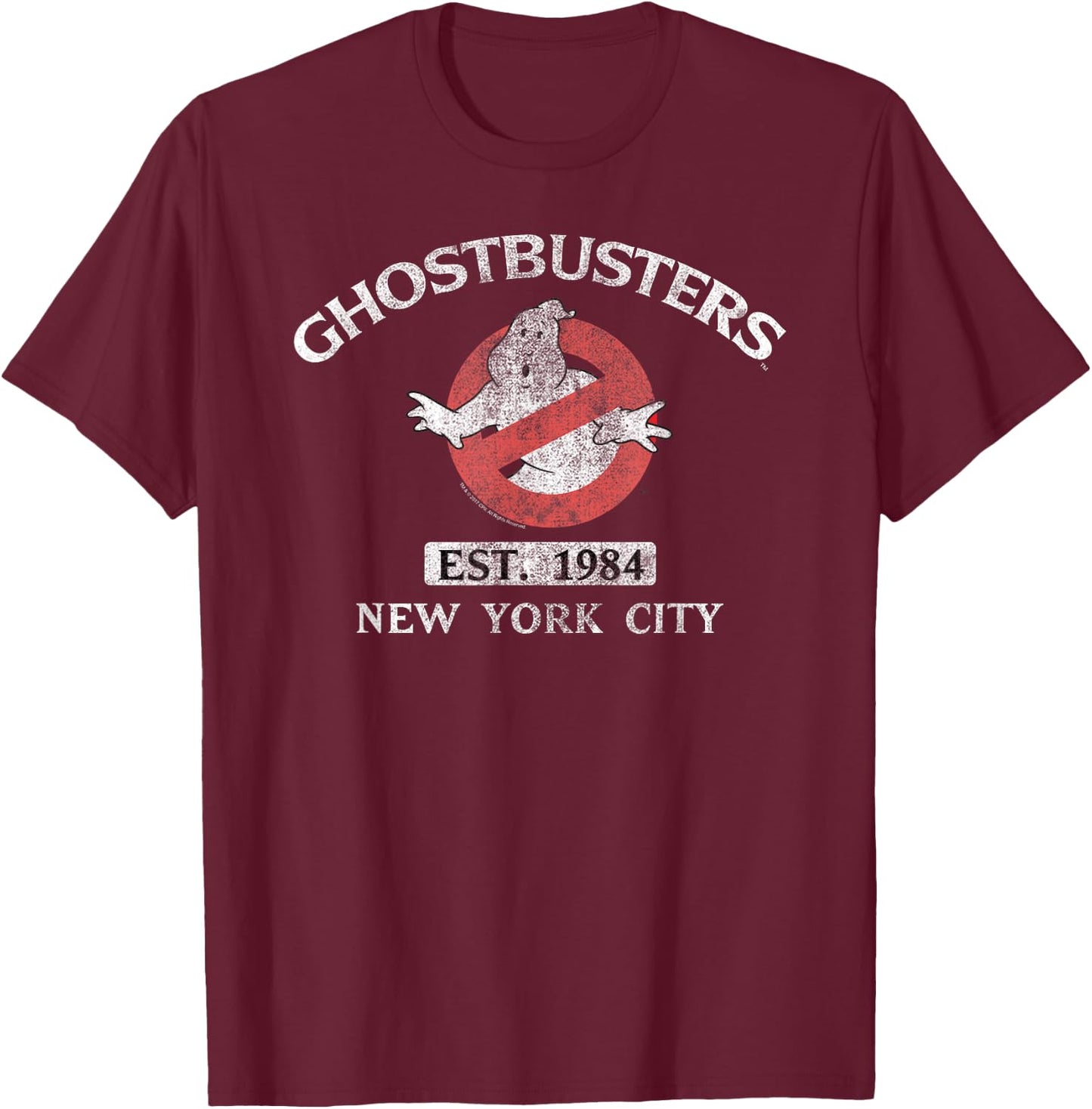 Ghostbusters Est. 1984 New York City Retro Movie T-Shirt - T-Shirt | Maroon