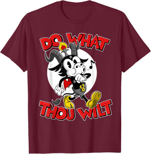 Do What Thou Wilt Baphomet 30s Cartoon Occult Esotericism T-Shirt - T-Shirt | Maroon
