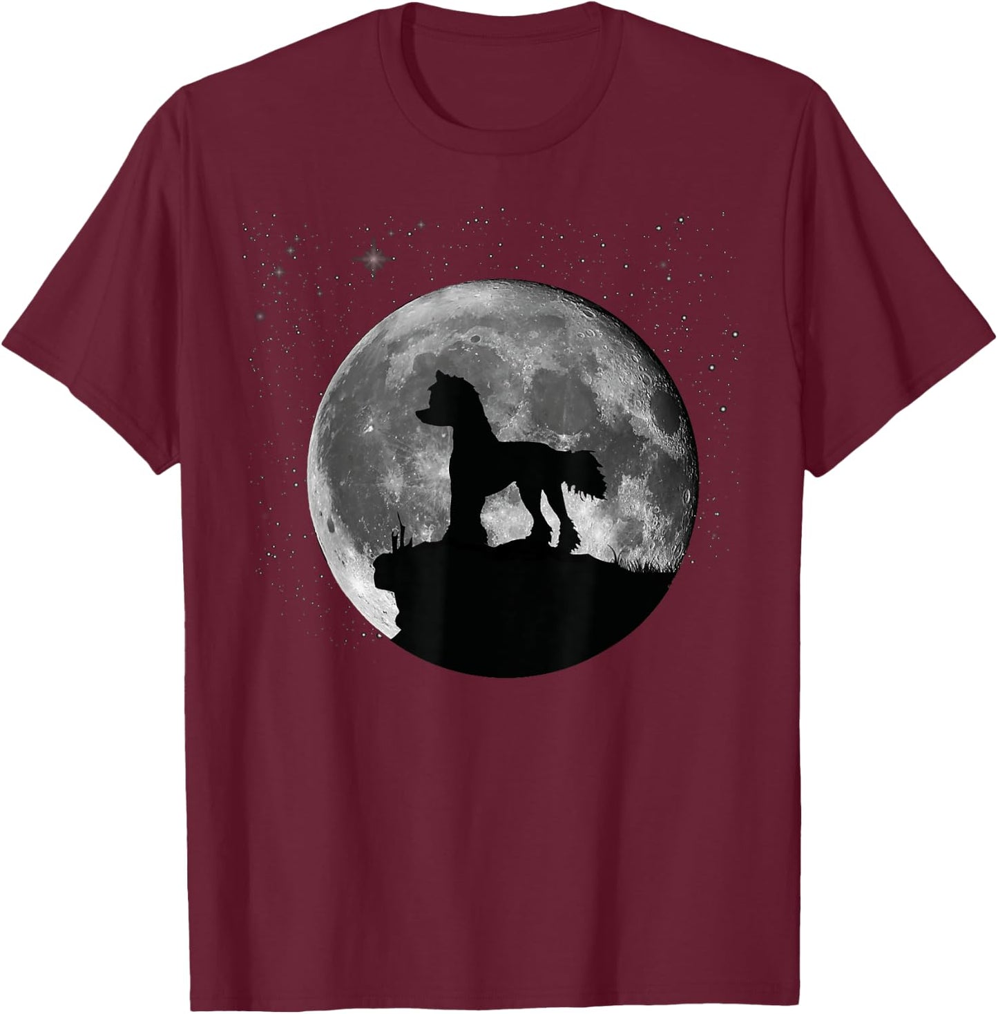 Chinese Crested Dog Moon Women Kids T-Shirt - T-Shirt | Maroon
