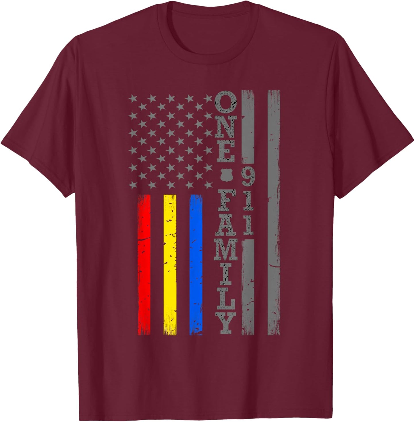 Fire Police Dispatcher 911 Emergency Services T-Shirt - T-Shirt | Maroon