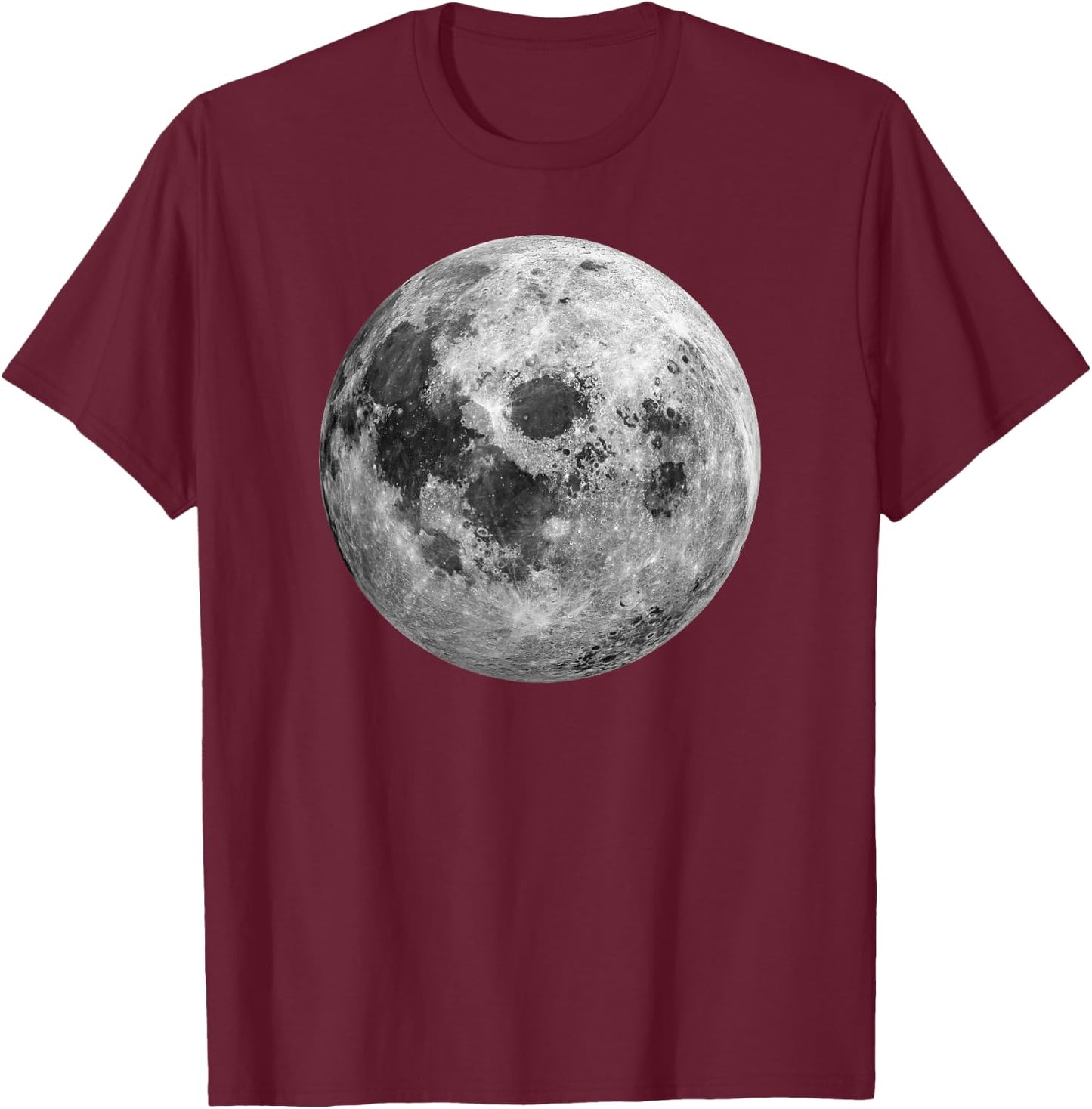 Cool Full Moon Luna Graphic Space Astronomy Science T-Shirt - T-Shirt | Maroon