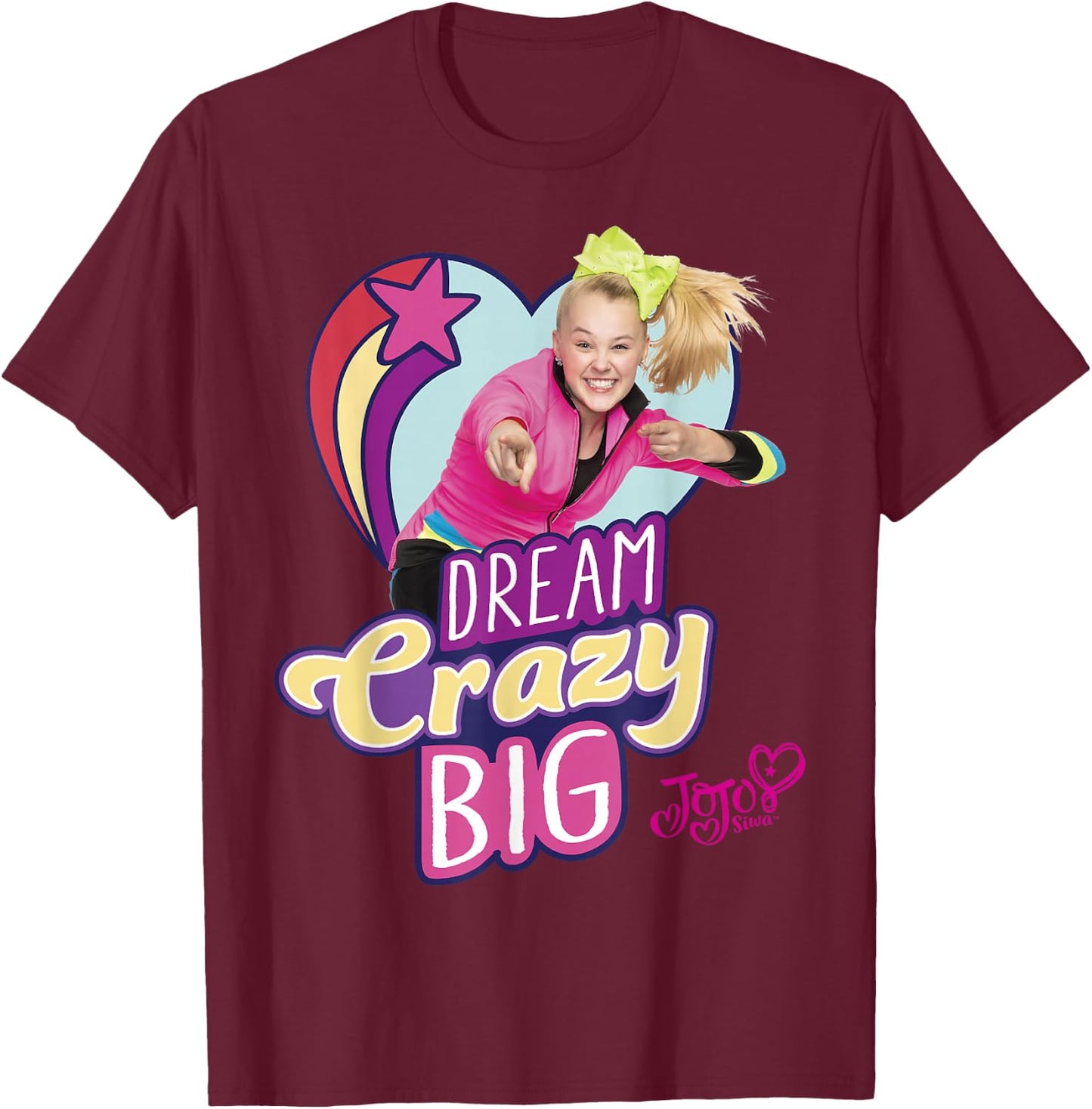 Nickelodeon JoJo Siwa Dream Crazy Big T-Shirt - T-Shirt | Maroon