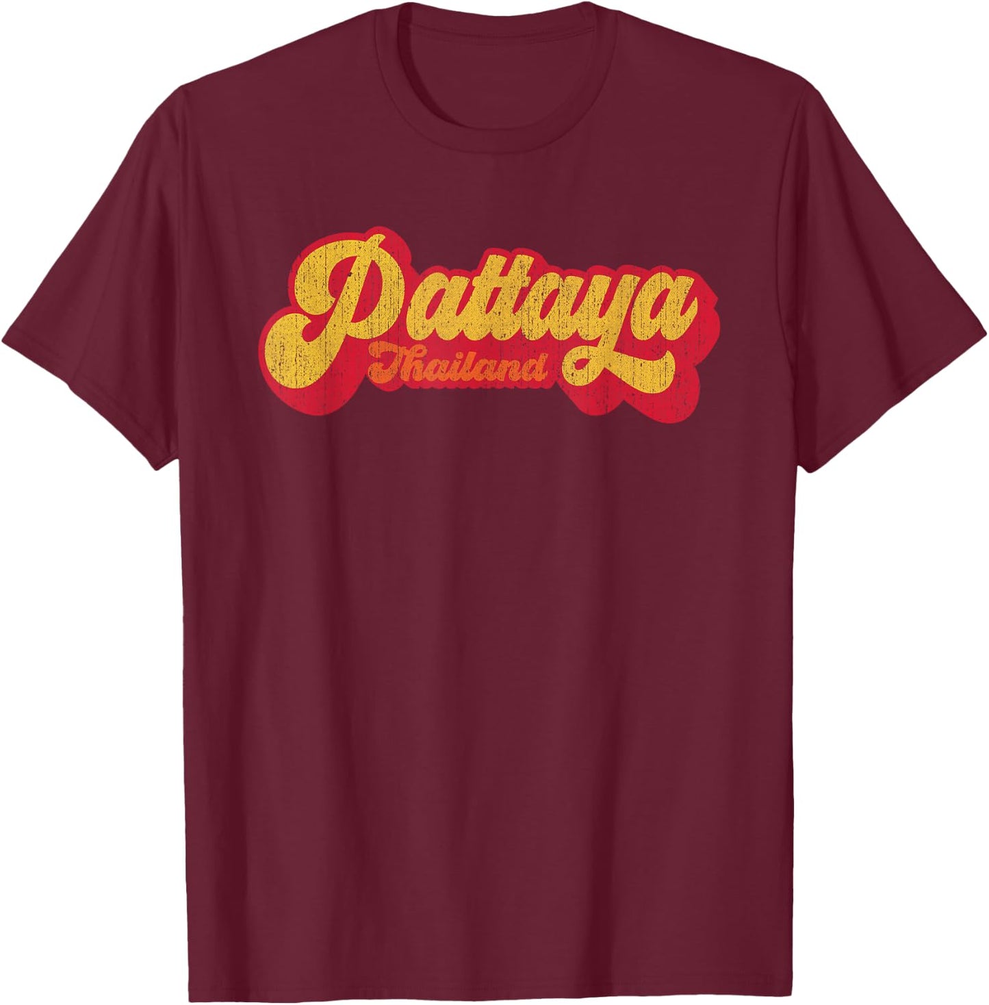 Pattaya Thai Beach Resort Retro Thailand T-Shirt - T-Shirt | Maroon