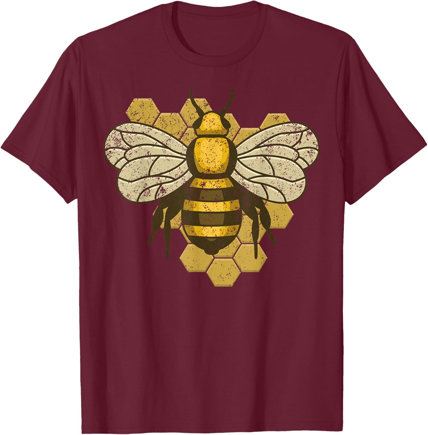 Retro Beekeeper Beekeeping Bumblebee Vintage Save The Bees T-Shirt - T-Shirt | Maroon