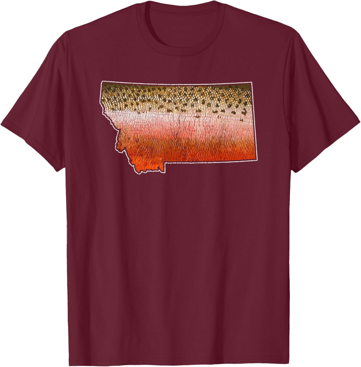 Cutthroat Trout Fishing Shirt - Montana Fly Fishing T-Shirt - T-Shirt | Maroon