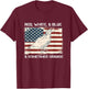 American Flag Quail Hunting Patriotic T Shirt Gift Kids Men T-Shirt - T-Shirt | Maroon