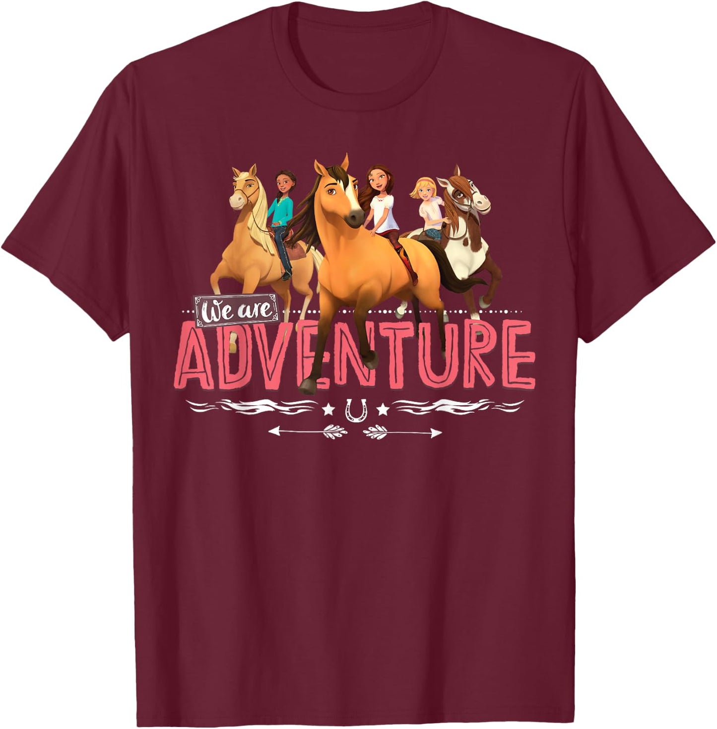 DreamWorks Spirit Riding Free Adventure T-Shirt - T-Shirt | Maroon