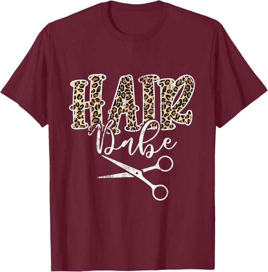 Vintage Hair Babe Hair Stylist Hairdresser Hairstylist T-Shirt - T-Shirt | Maroon
