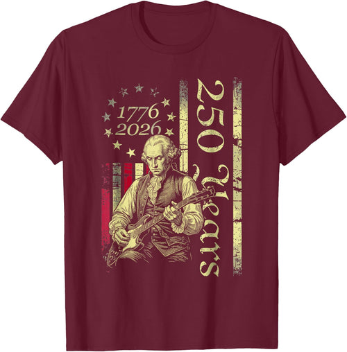 Vintage George Washington Playing Guitar 250 Years America