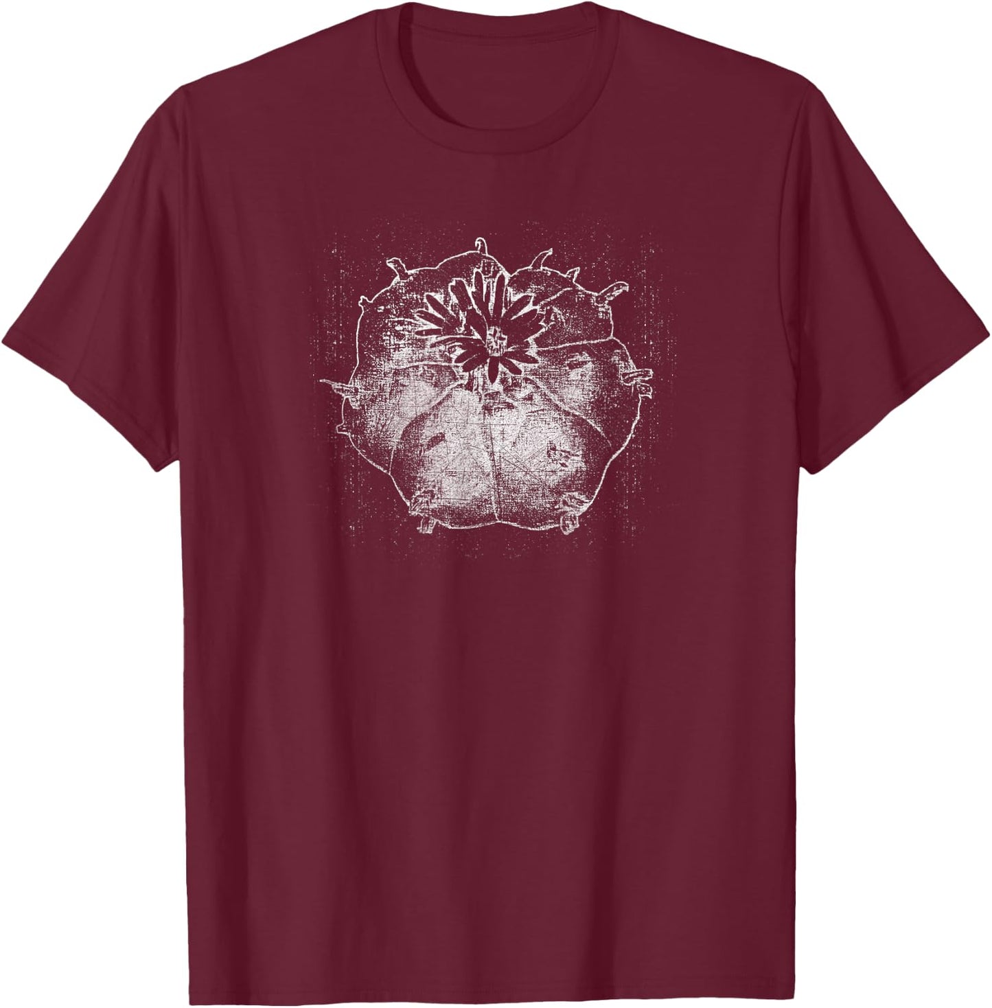 Peyote Shirt Botanist Sketch Art T-Shirt - T-Shirt | Maroon