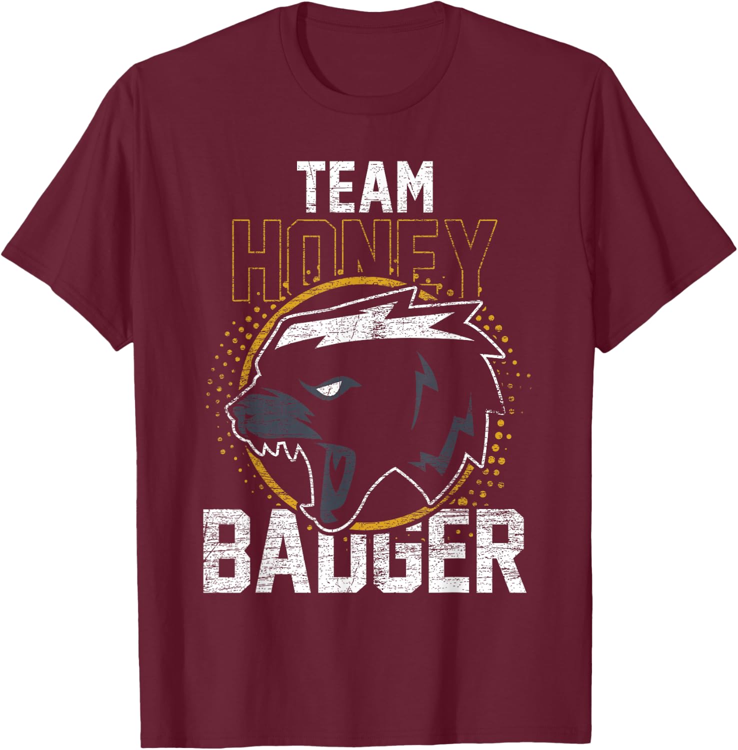 Vintage Team Honey Badger T-Shirt - T-Shirt | Maroon