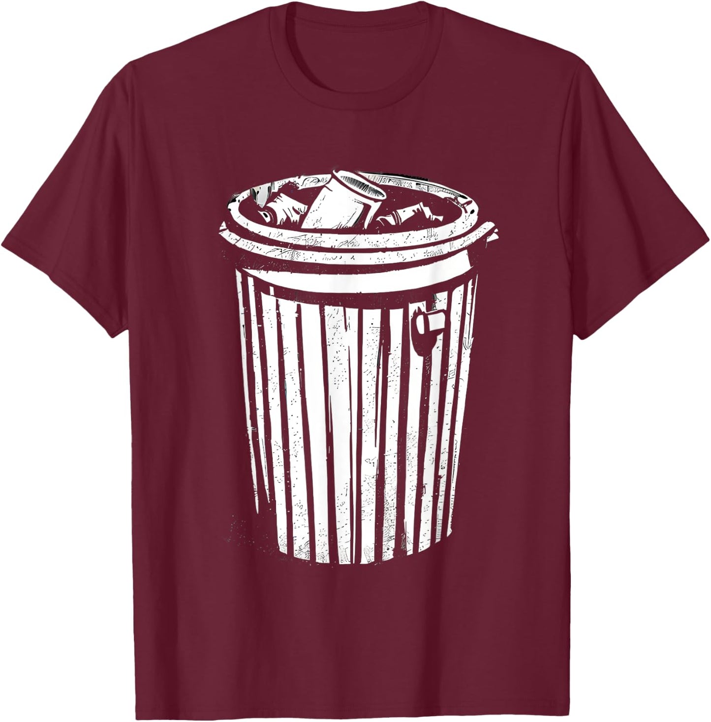 Trash Can Halloween Costume Garbage Can Trashcan Costume T-Shirt - T-Shirt | Maroon