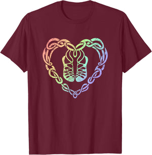 Irish Step Dancing Celtic Knot Heart T-Shirt - T-Shirt | Maroon
