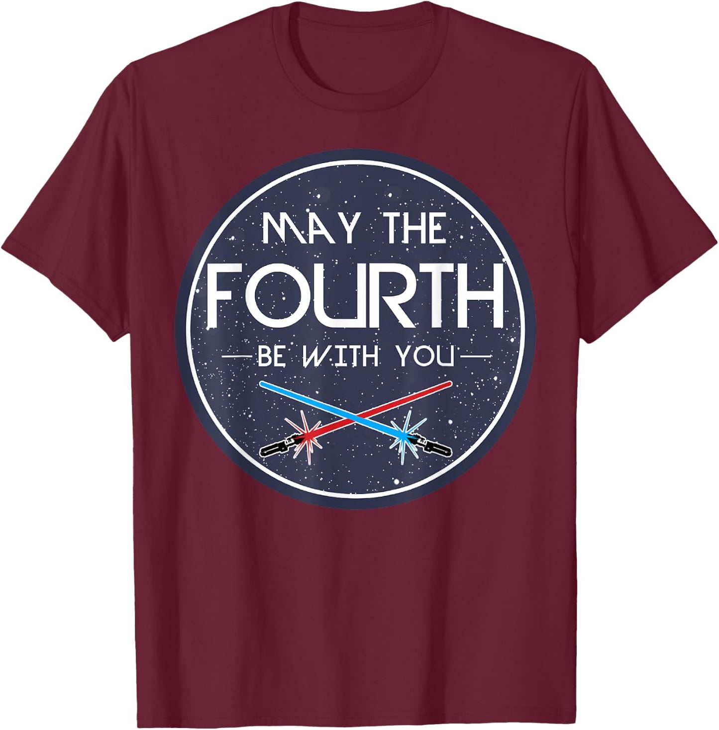 Star Wars May The Fourth Be With You Lightsaber Clash Poster T-Shirt - T-Shirt | Maroon