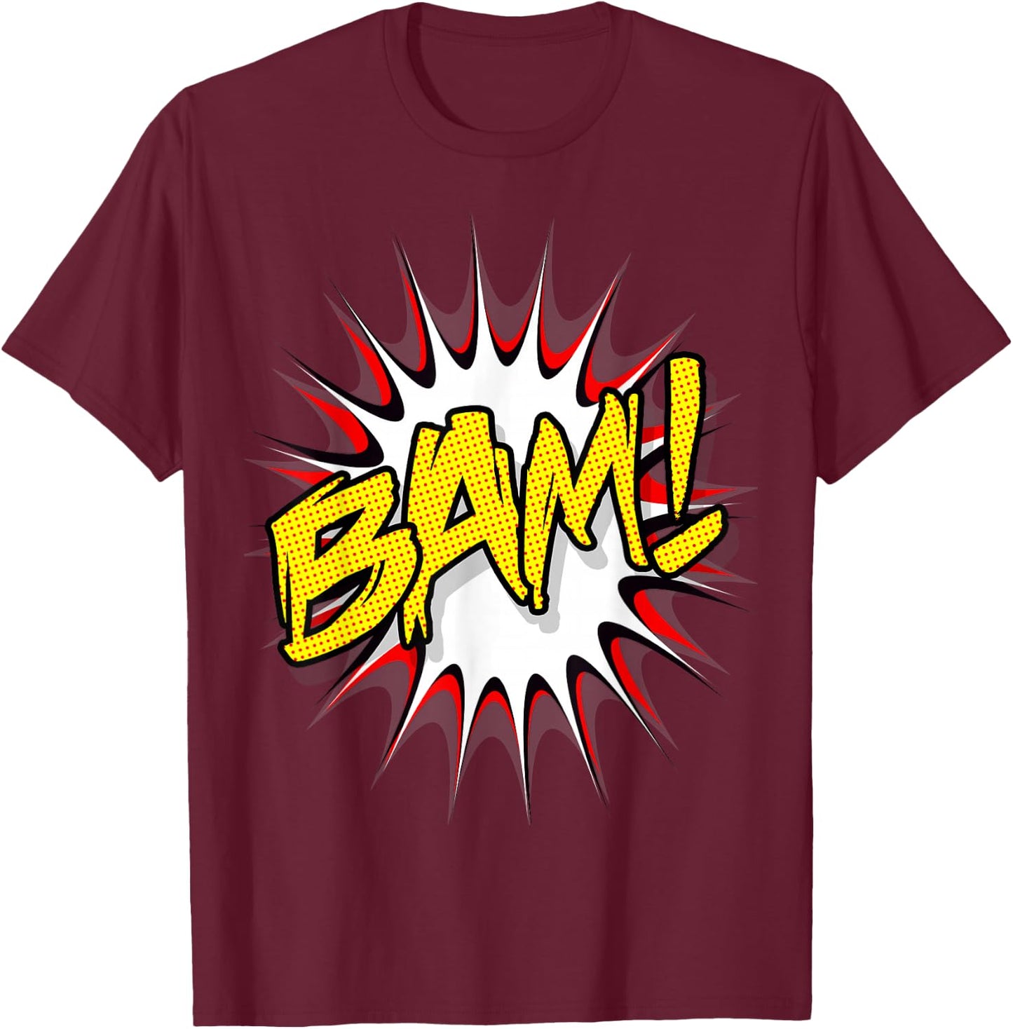 Super Hero Classic Bam! Action Bubble T-Shirt - T-Shirt | Maroon