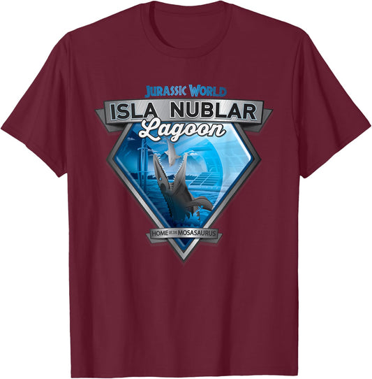Jurassic World Mosasaurus Dino In Action T-Shirt - T-Shirt | Maroon
