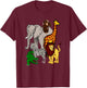 Zoo Animals Shirt Wildlife Birthday Party A Day At The Zoo T-Shirt - T-Shirt | Maroon