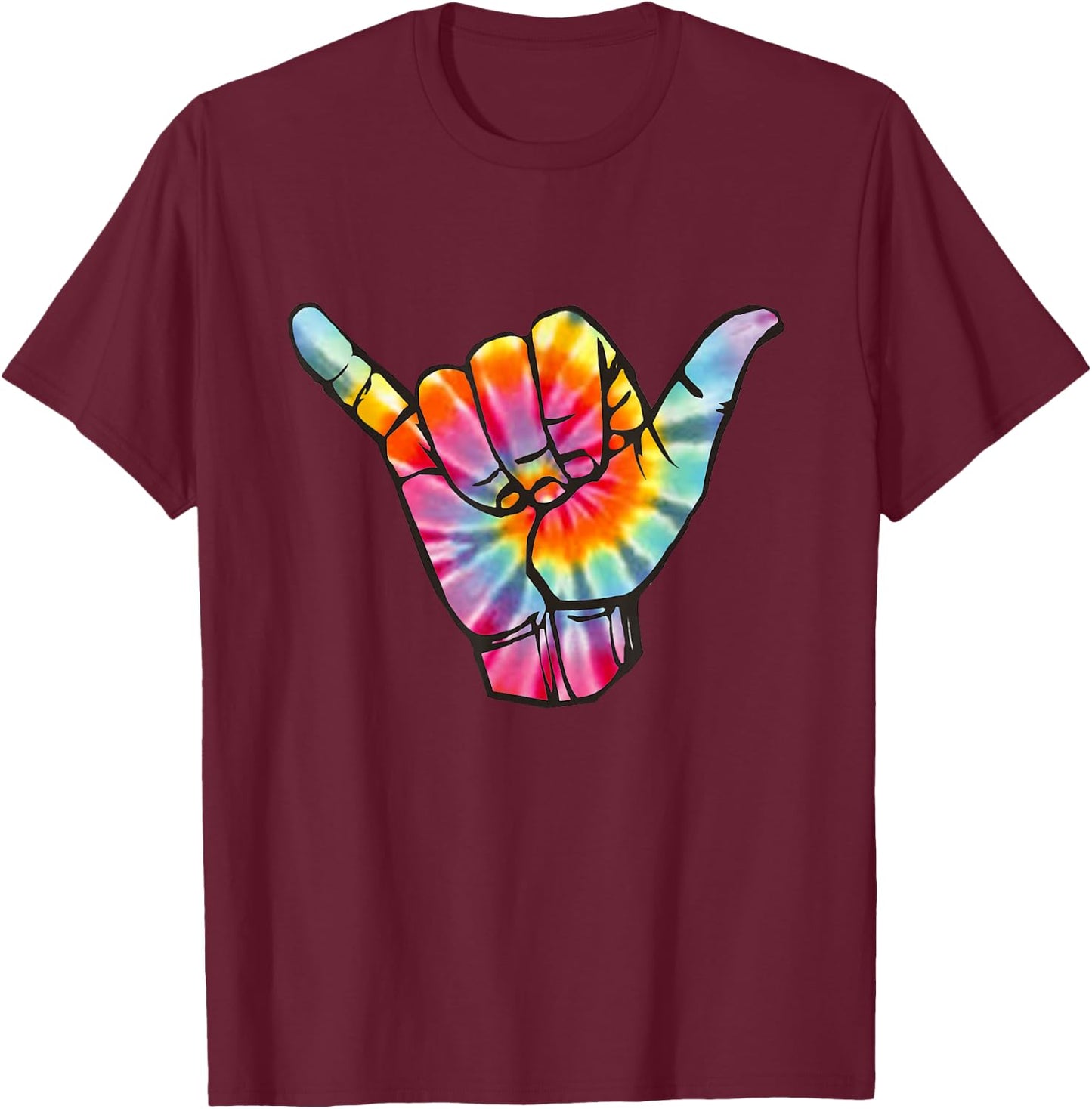 Shaka T Shirt Ocean Surfing Wave Surfer Hawaii Hand T-Shirt - T-Shirt | Maroon