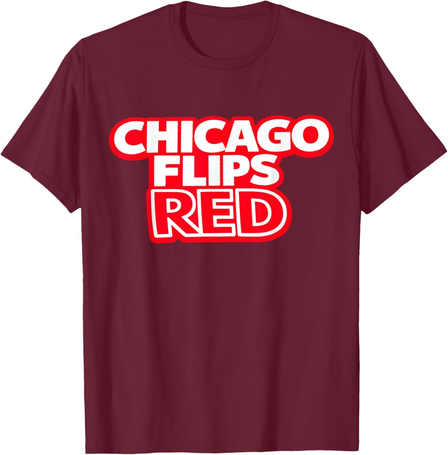 Chicago Flips Red T-Shirt - T-Shirt | Maroon