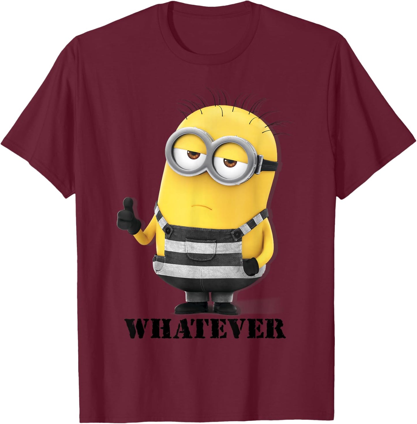 Despicable Me Minions Thumbs Up Whatever Graphic T-Shirt - T-Shirt | Maroon