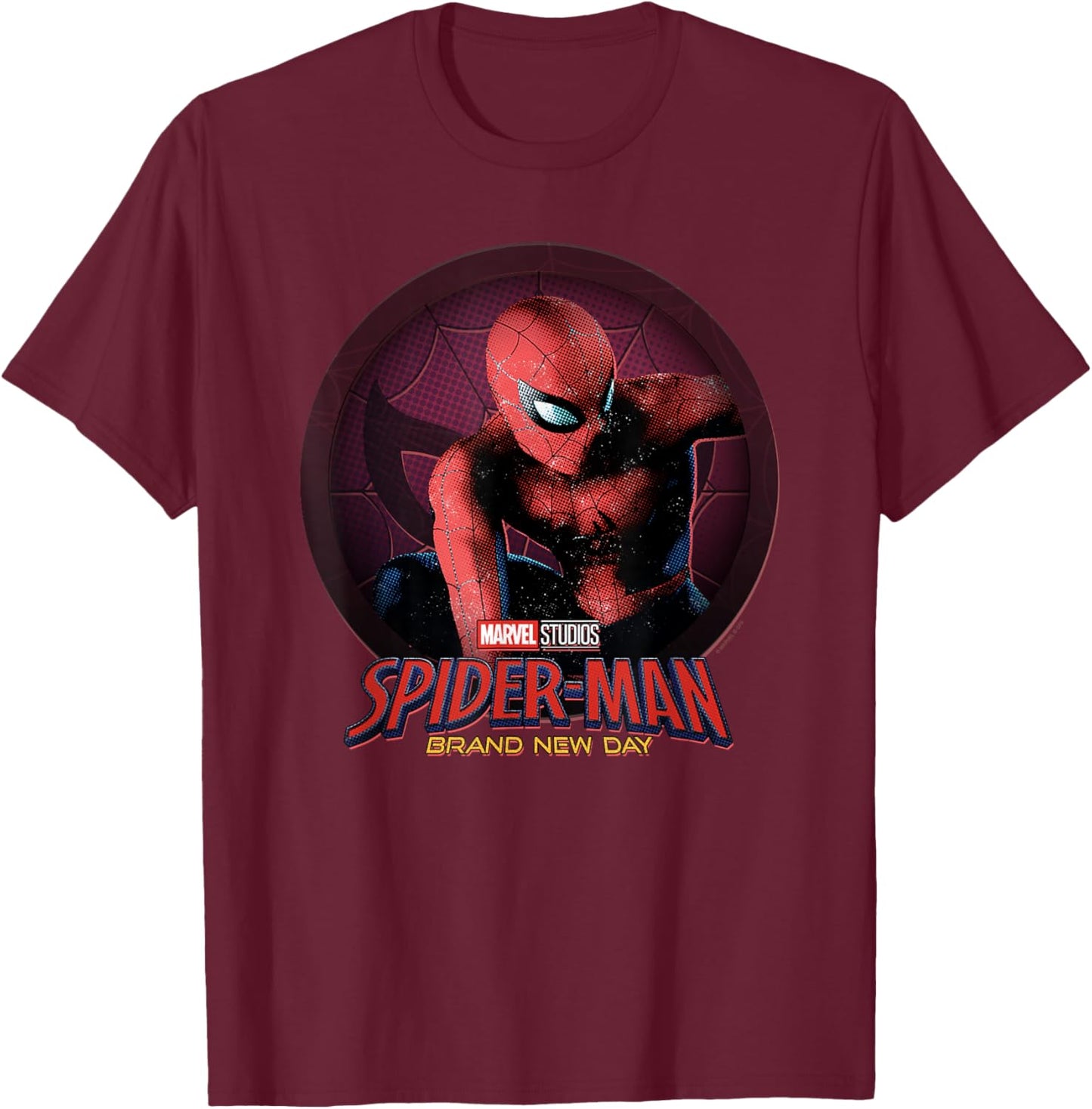 Marvel Spider-Man: New Day Spidey Circle Badge T-Shirt - T-Shirt | Maroon
