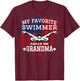 Swim Grandma Funny US American Flag Swimming Gift Men T-Shirt - T-Shirt | Maroon