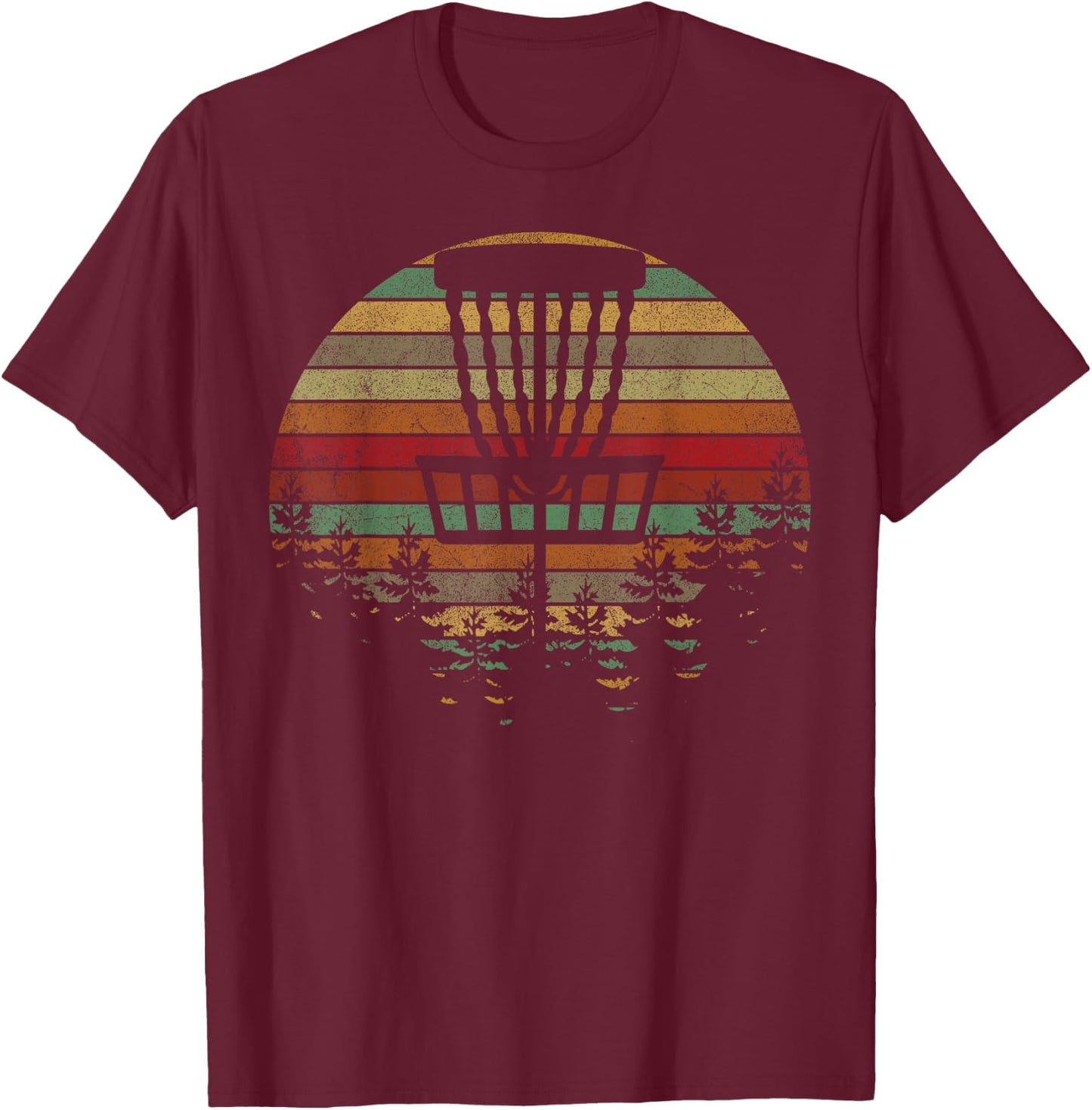 Retro Vintage Disc Golf Shirt Frolf Flying Disc Sport T-Shirt - T-Shirt | Maroon