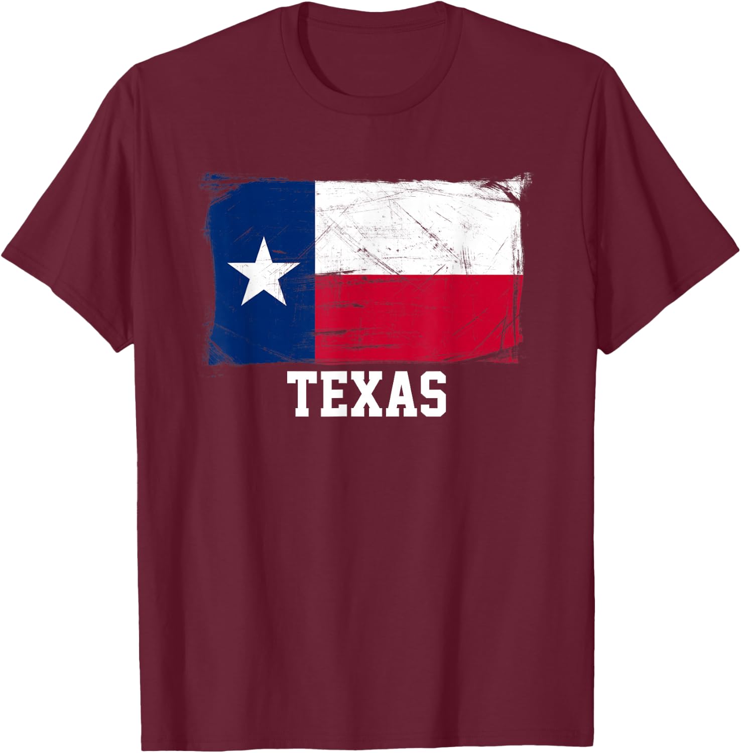 Texas United States Vintage Distressed Flag T Shirt T-Shirt - T-Shirt | Maroon