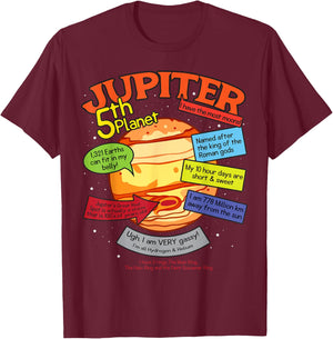 Teaching, learning, about space - Jupiter, planets, gift T-Shirt - T-Shirt | Maroon