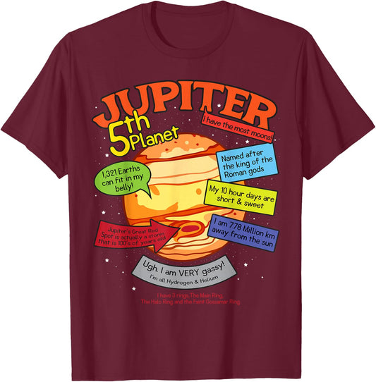 Teaching, learning, about space - Jupiter, planets, gift T-Shirt - T-Shirt | Maroon