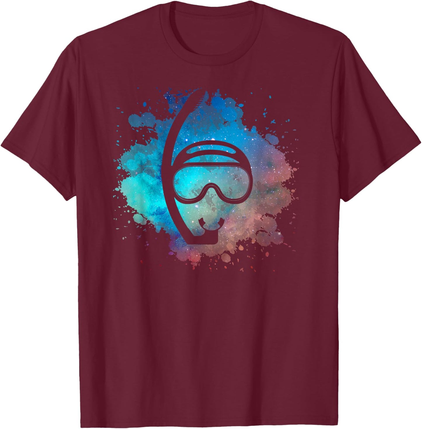 Diving Snorkel Mask Scuba Diver Snorkeling Men Women Graphic T-Shirt - T-Shirt | Maroon