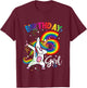 Dabbing Unicorn 6 Year Old 6th Birthday Party Girl Shirt Gif T-Shirt - T-Shirt | Maroon
