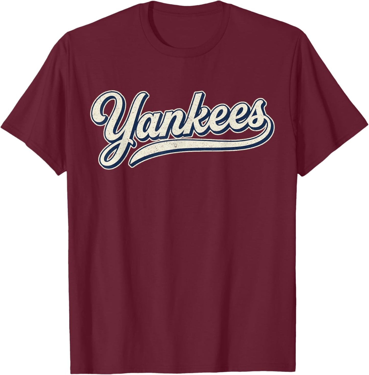 Yankee Vintage Retro Style , Classic 70s & 80s Yankees T-Shirt - T-Shirt | Maroon