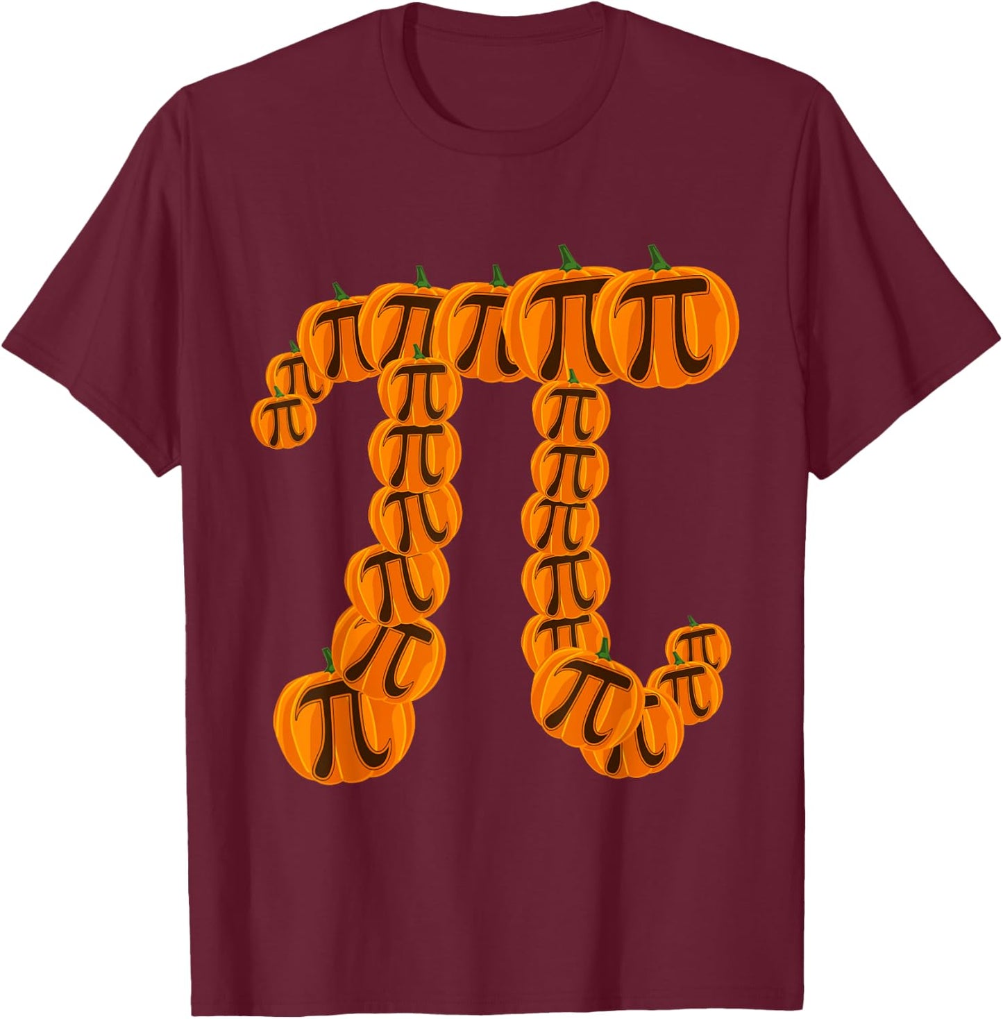 Pumpkin Pi Math Pun Thanksgiving Halloween Geek Pun T-Shirt - T-Shirt | Maroon