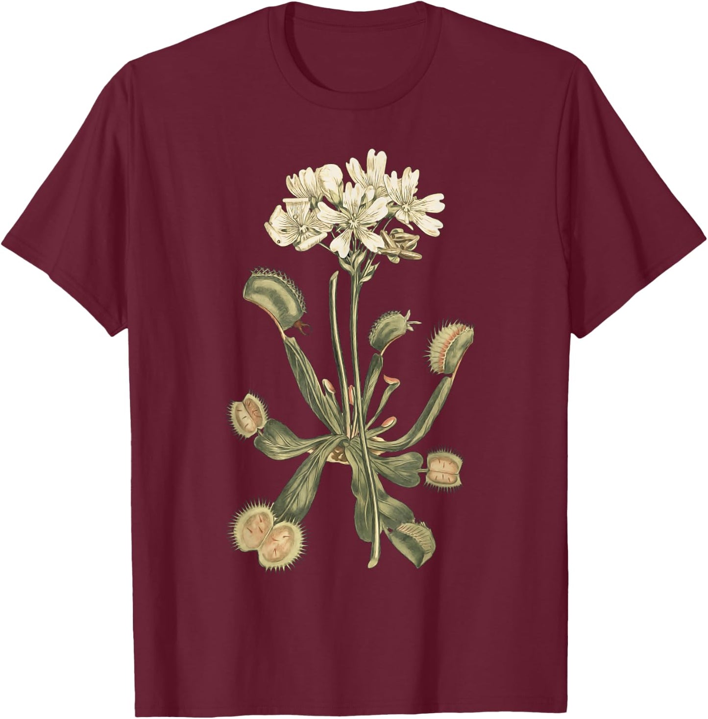 Carnivorous Plants Venus Fly Trap Carnivore Flower T-Shirt - T-Shirt | Maroon