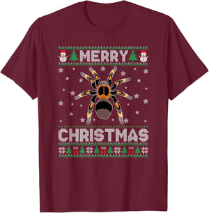 Tarantula Animal Men Women Kids Ugly Christmas Sweater T-Shirt - T-Shirt | Maroon