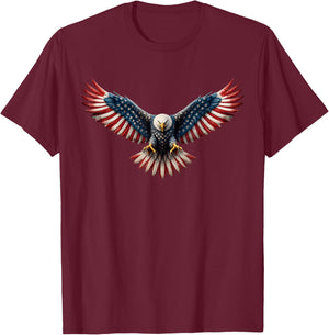 Eagle USA American Flag Fourth of July Patriotic Men Boys T-Shirt - T-Shirt | Maroon