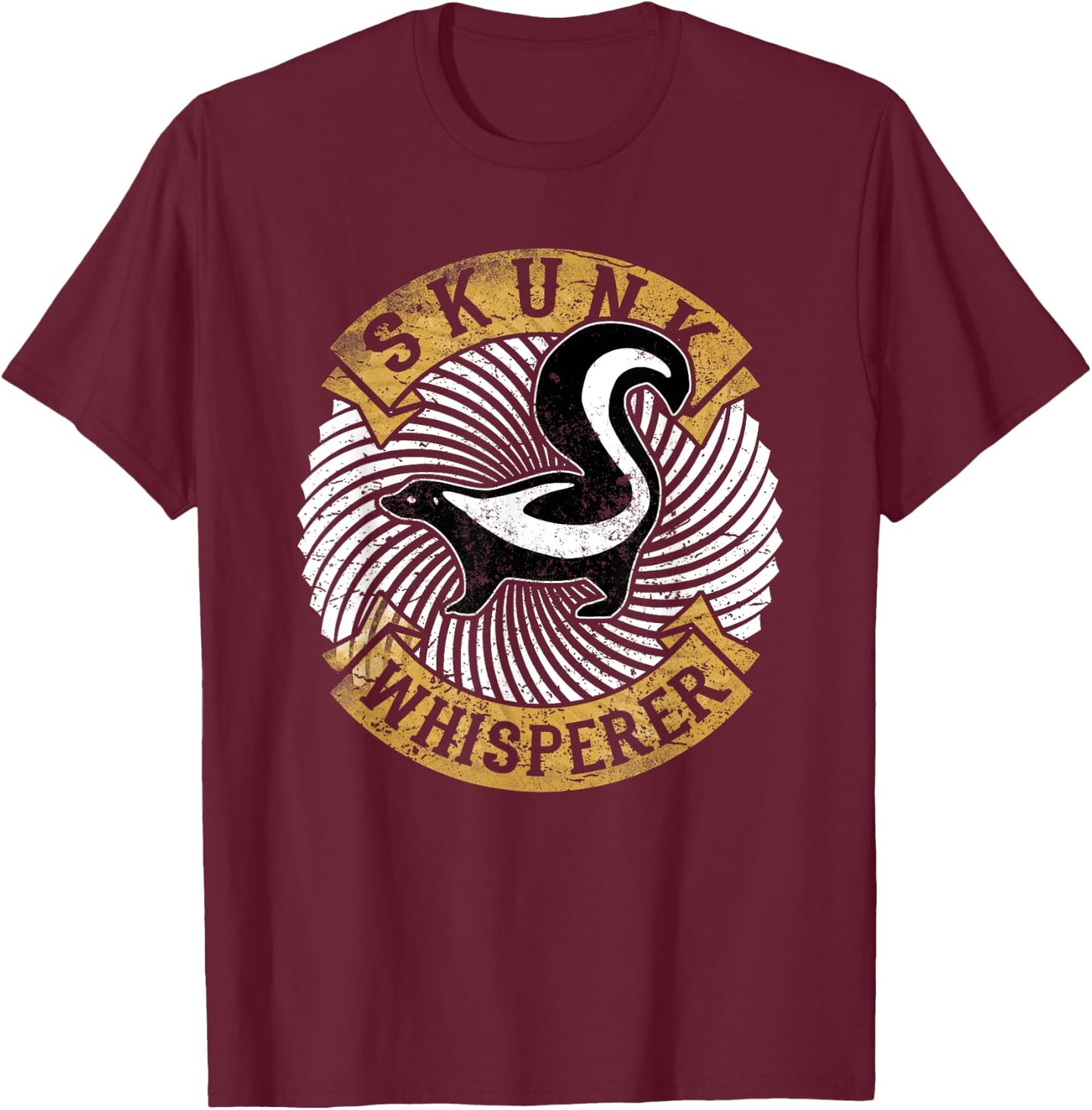 Cute Skunk Whisperer Disressed Shirt Love Skunks Gift T-Shirt - T-Shirt | Maroon