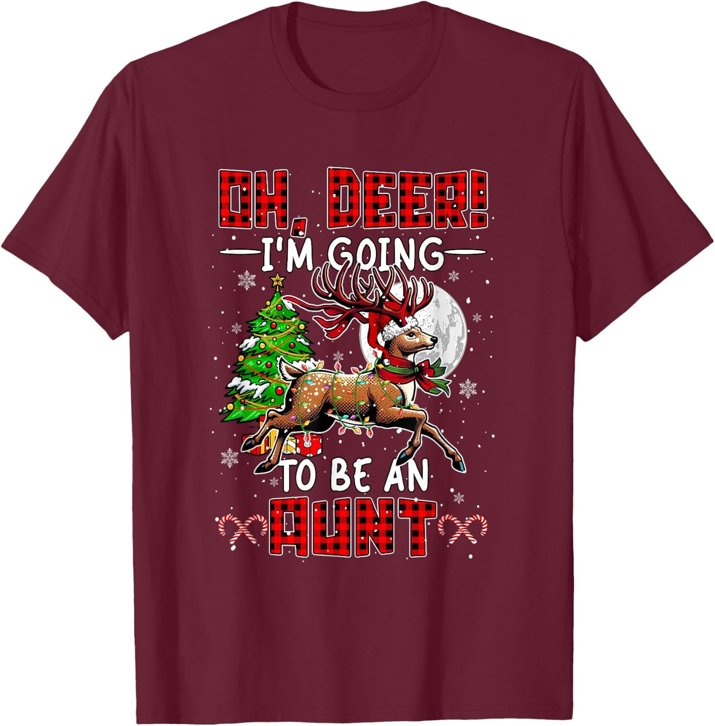 Proud Going To Be An Aunt Christmas Expecting New Baby T-Shirt - T-Shirt | Maroon