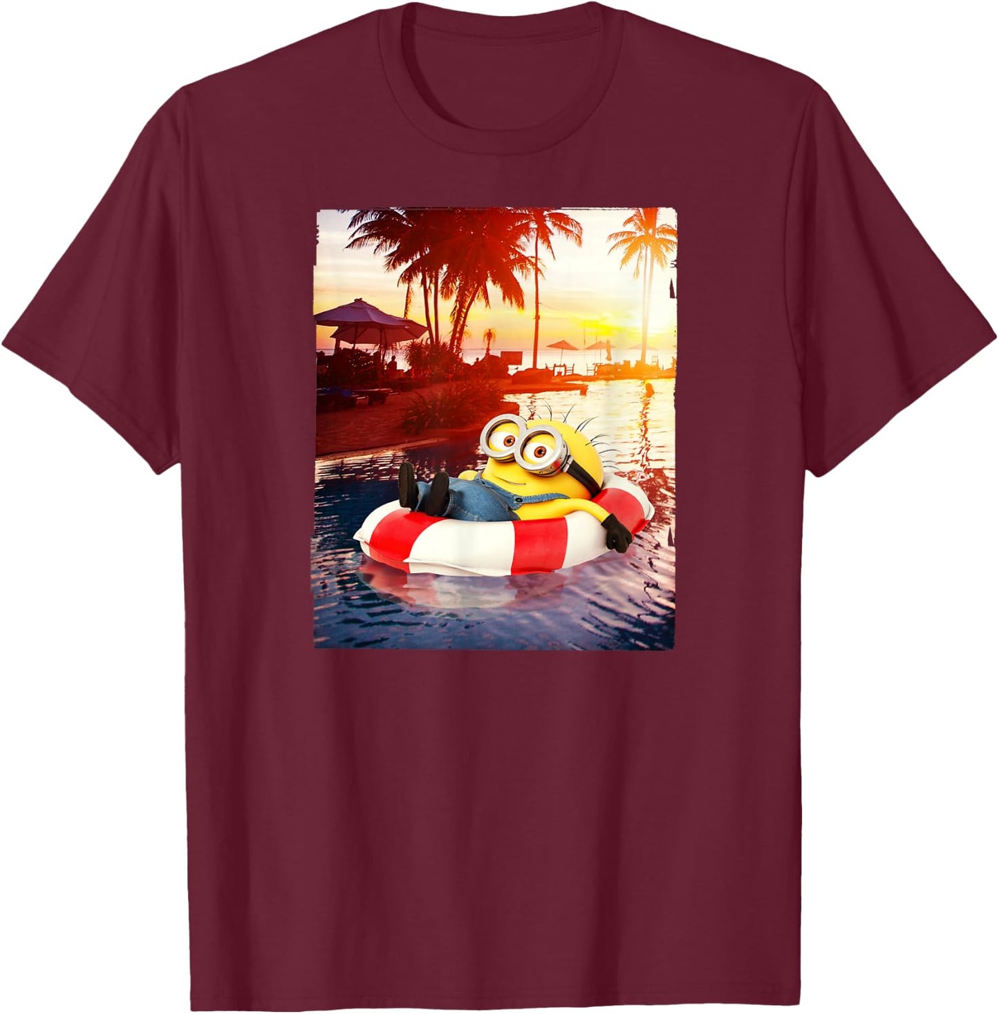 Despicable Me Minions Jerry Sunset Float Graphic T-Shirt - T-Shirt | Maroon