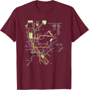 New York City Metro Map Art I Heart NY Souvenir Gifts T-Shirt - T-Shirt | Maroon