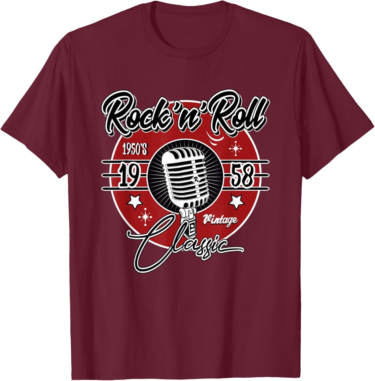 Sock Hop Clothes 50s Greaser Doo Wop Retro Rockabilly 1950s T-Shirt - T-Shirt | Maroon