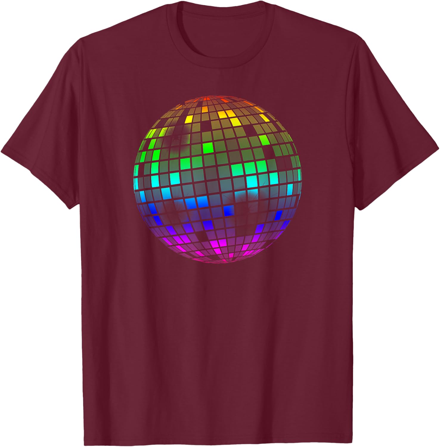 Vintage Disco Ball Retro Gift T-Shirt - T-Shirt | Maroon