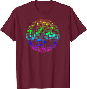 Vintage Disco Ball Retro Gift T-Shirt - T-Shirt | Maroon